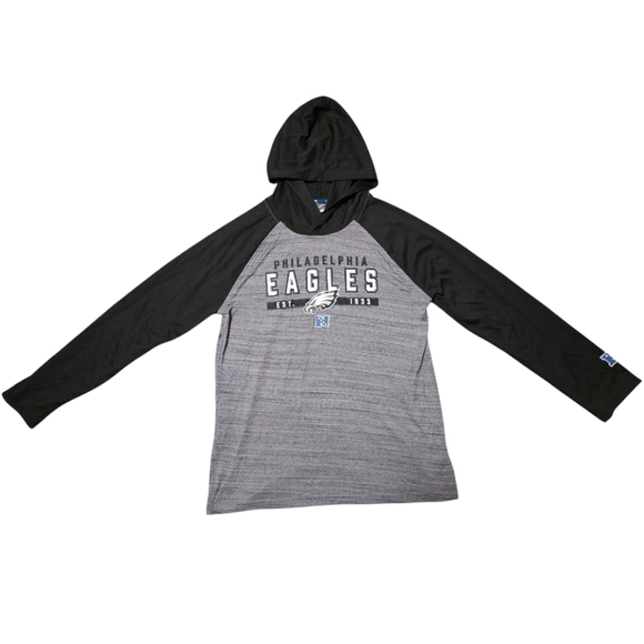 Philadelphia Eagles NFL Team Apparel Boys XL (18-20) Lightweight Hoodie Gray Blk - Picture 3 of 10